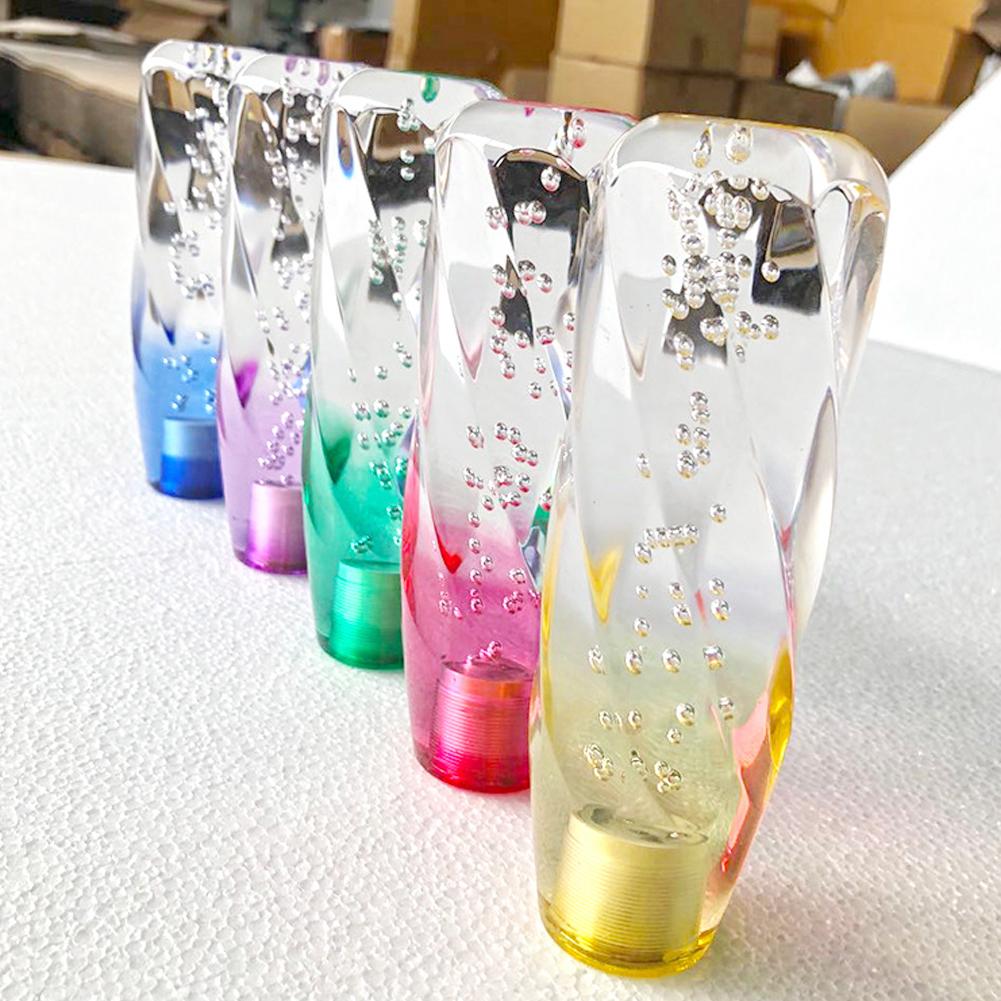 Ручка переключения передач для автомобиля, ручка переключения передач, ручка переключения передач, кристалл, прозрачный пузырь, фиолетовый, синий, рычаг переключения передач, 10 см