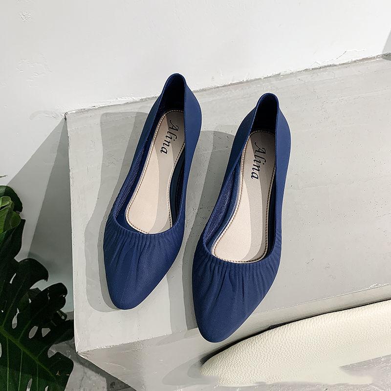 Весенние корейские босоножки с острым носком и матовой поверхностью, одинарные туфли с покатым каблуком, средний каблук, универсальные и модные нескользящие туфли