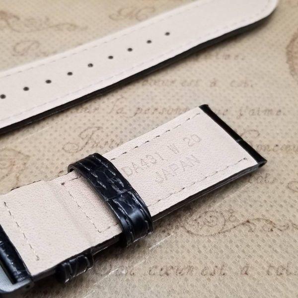 SEIKO watch crocodile for Astron S23617JC black leather DA431DC band, leather, 9F62-0AD0, strap, 20mm