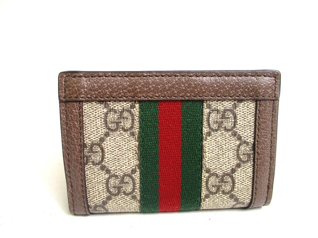 Authentic GUCCI Beige Leather Ophidia GG Trifold Wallet Compact Wallet #a470  Refurbished