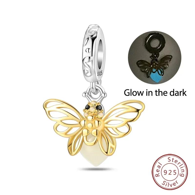 Кулоны Звезда Луна Ночное сияние Бусины Шишки Сосны Подходят для Браслетов Медь Красивые Цветы Подвески Бабочки DIY Ювелирные Изделия