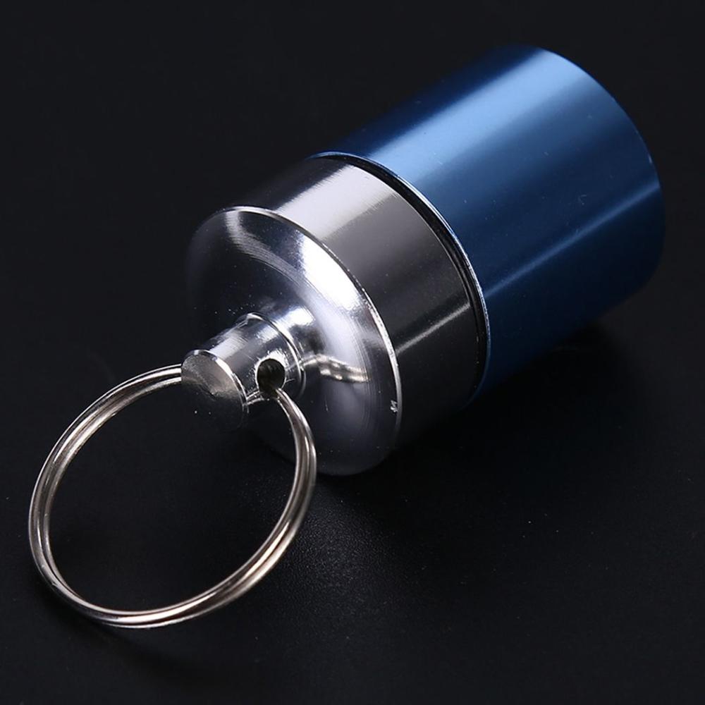 Mini Camping Waterproof Travel Storage Case Pill Box Case Keychain Container Metal Pocket Pill Case