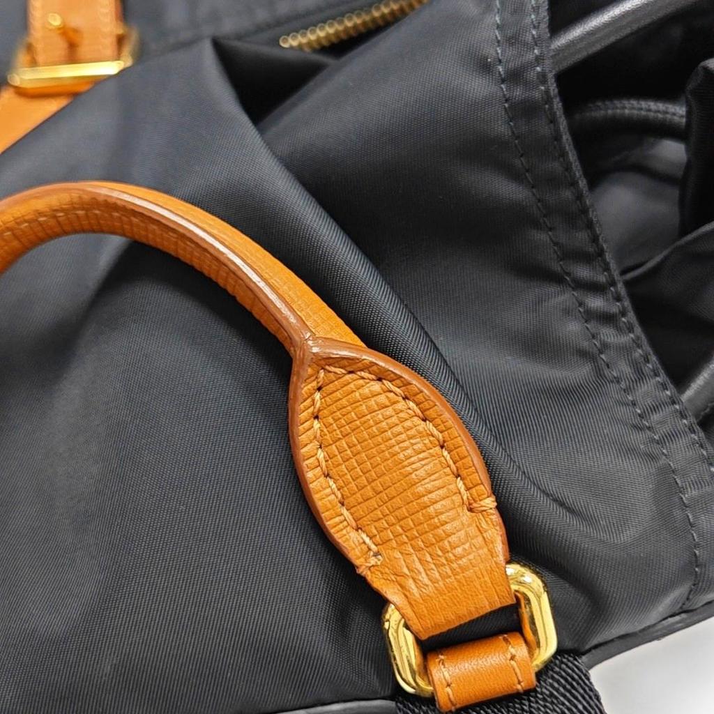 [Pre-Owned] The Rucksack Series Nylon And Leather Backpack Large - Very Good #1DN2X7S