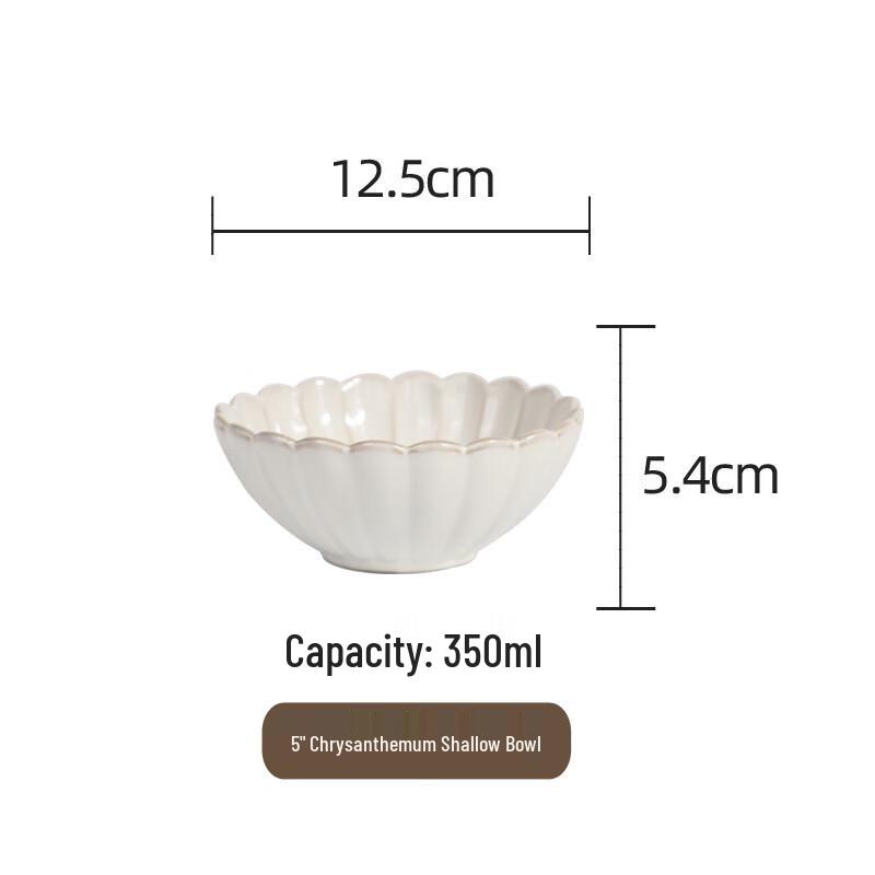 ZISIZ Kiln-Glazed Ceramic Chrysanthemum Bowl