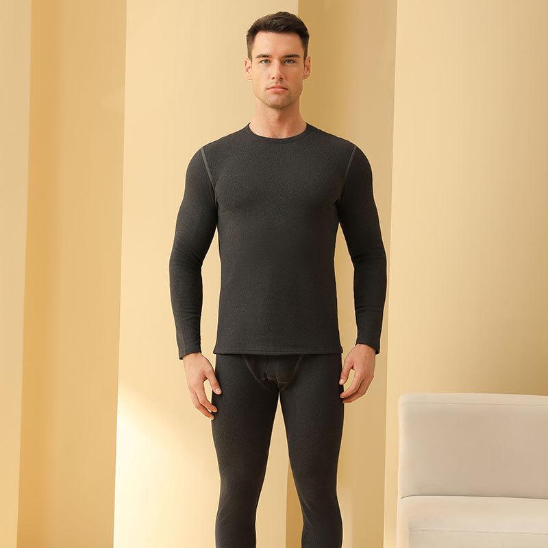 Мужской комплект термобелья из шерсти и шелка - цветной осенне-зимний базовый слой для пар