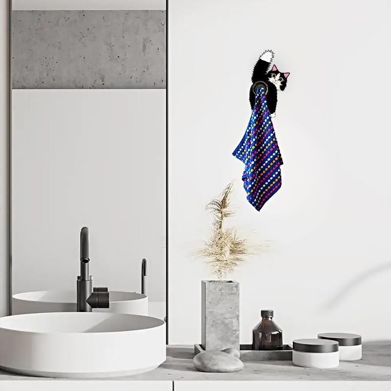 1 шт. забавная забавная вешалка для кошек креативная кошачья задница милая декоративная вешалка для полотенец крючок для кошек настенный крючок