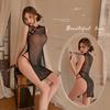Sex Lingerie Sexy Retro Cheongsam Mesh Perspective Hot Split Uniform Temptation Free Pajama Set
