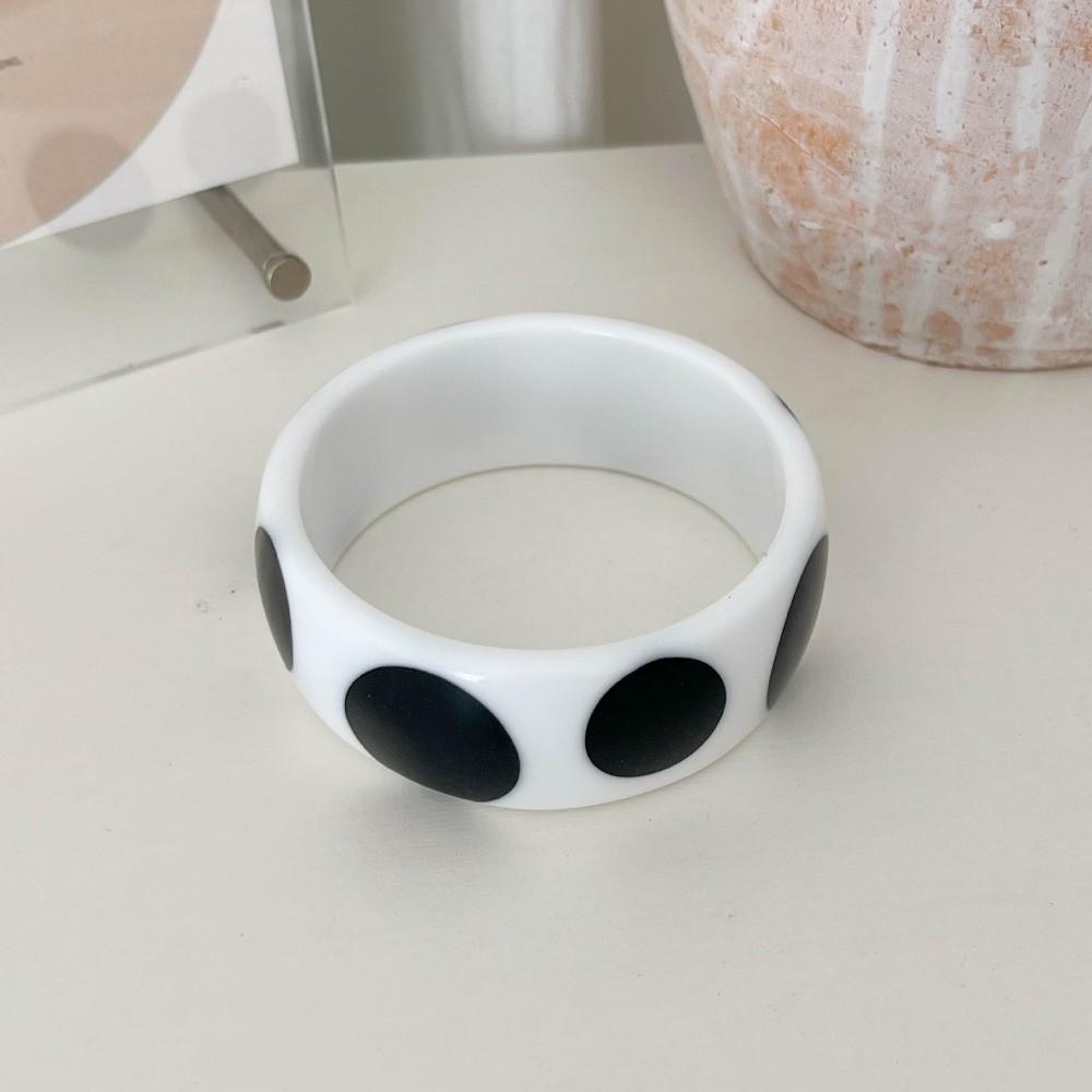 Hip Hop Resin Polka Dot Bangles Round Wide Candy Color Bracelets Fashion Jewelry  Unisex