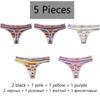 5 шт./компл. женские радужные хлопковые стринги M-2XL сексуальные трусики с низкой талией и поясом с надписью удобное нижнее белье в полоску с Т-образной спинкой женские мягкие стринги женское белье