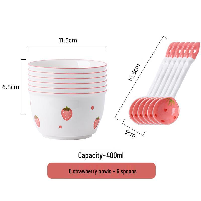 ZISIZ Nordic Ceramic Bowl & Spoon Set