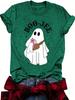 Women's Summer Ghost Pattern Short Sleeve Halloween T-Shirt