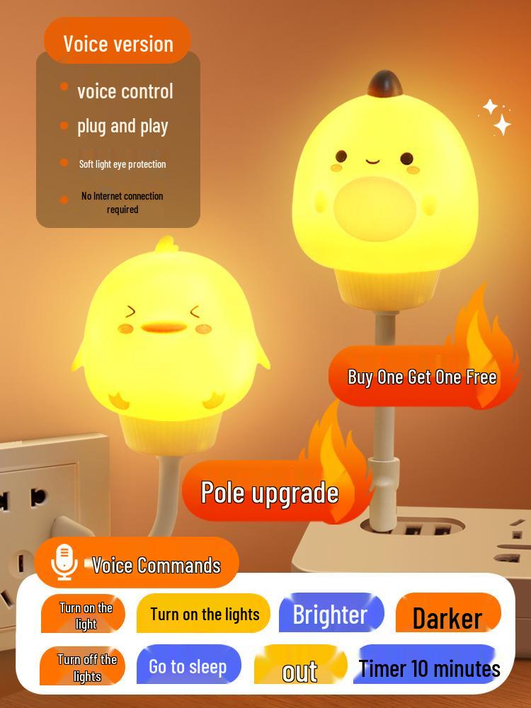 Voice-Activated Smart Night Light for Bedroom, Bedside, and Kids' Room