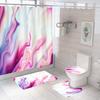 Занавеска для душа в ванной из четырех частей, цифровая печать, мраморная, водонепроницаемая, занавеска-перегородка для туалета, коврик для ванной