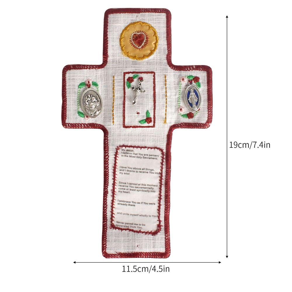 Silver Cross Pocket Shrine Blessings Prayer Mat Creative Mini Prayer Quilt Meditation
