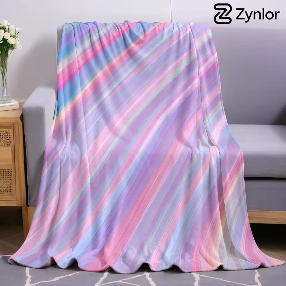 Iridescent Streaks Ultra Soft Sherpa Fleece Blanket Fluffy Warm Halloween Cozy Throw for Sofa Couch Bedroom Gift All season