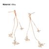 1 Pair Drop Earrings Butterflies Rhinestones Jewelry Sparkling Temperament Dangle Earrings for Banquet