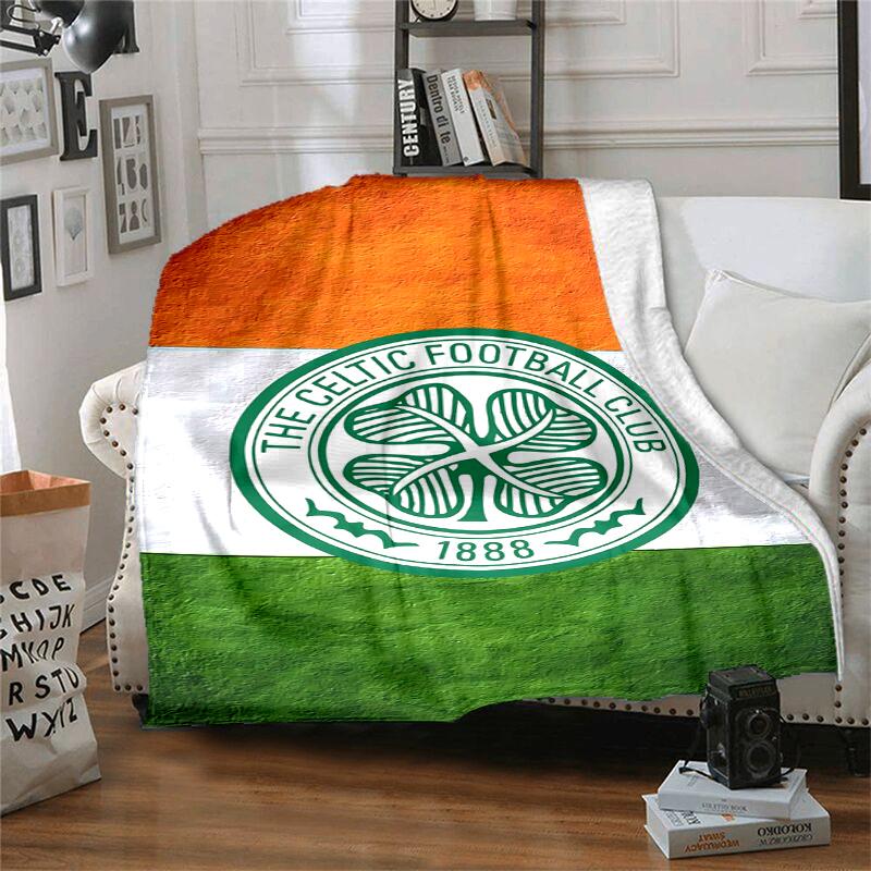 Celtic FC Flannel Blanket Soft All-Season Throw, Design for Camping, Car Travel, Hiking Sofa, Bed, Office Perfect Gift for Parties