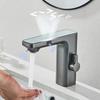 Touchless Sensor Basin Faucet Smart Digital Display Bathroom Sink Faucets Grey Brass Sense Hot Cold Water Mixer Tap Crane