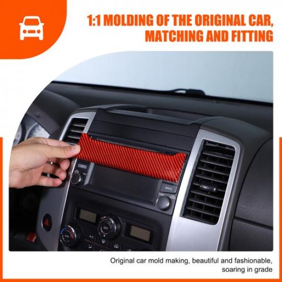 Red Carbon GPS Navigation Upper trim Sticker for For Nissan Frontier 2005-