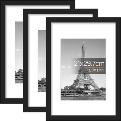 Upsimples Черная фоторамка А4 Набор из 3 фоторамок А4 29,7x21см