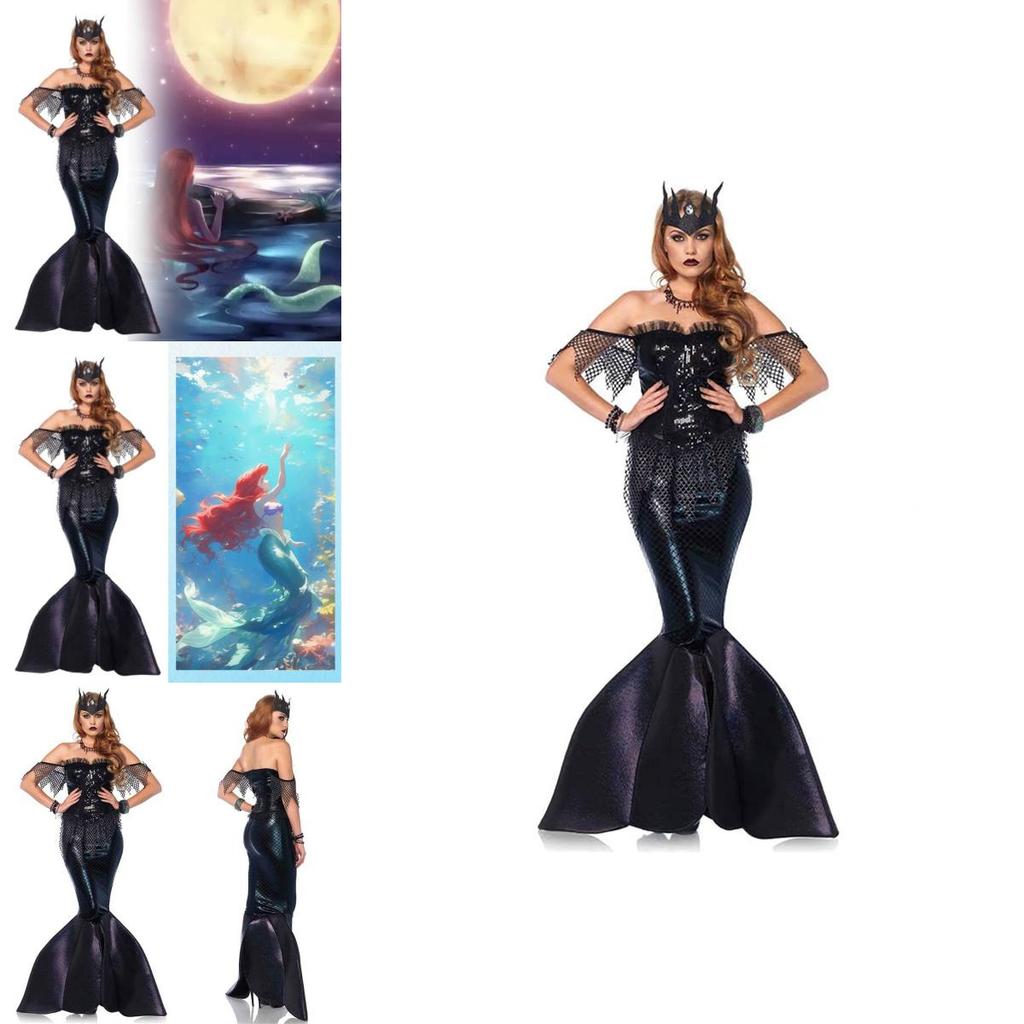 Костюм принцессы-русалки с длинным платьем на тему горячего фильма для сценического выступления и ролевой игры