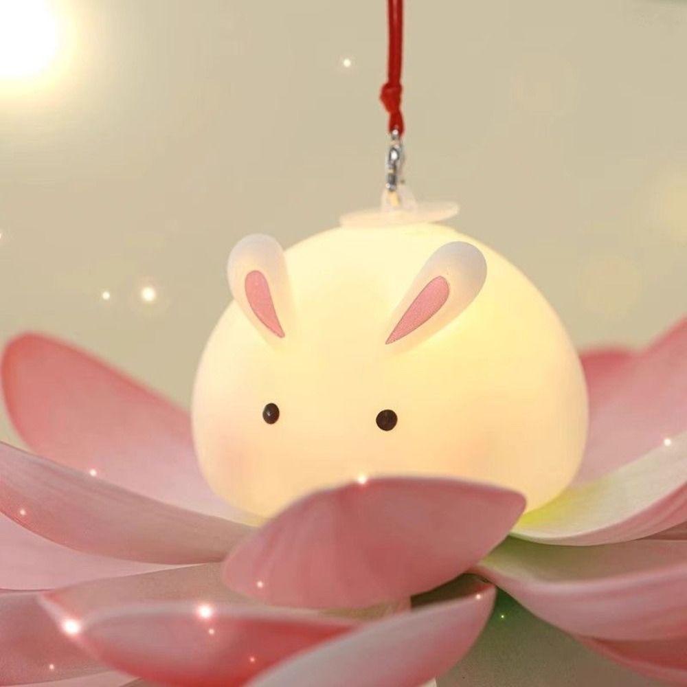 DIY Lotus Rabbit Lamp Handmade Holiday Decoration New Mid-Autumn Festival Lantern