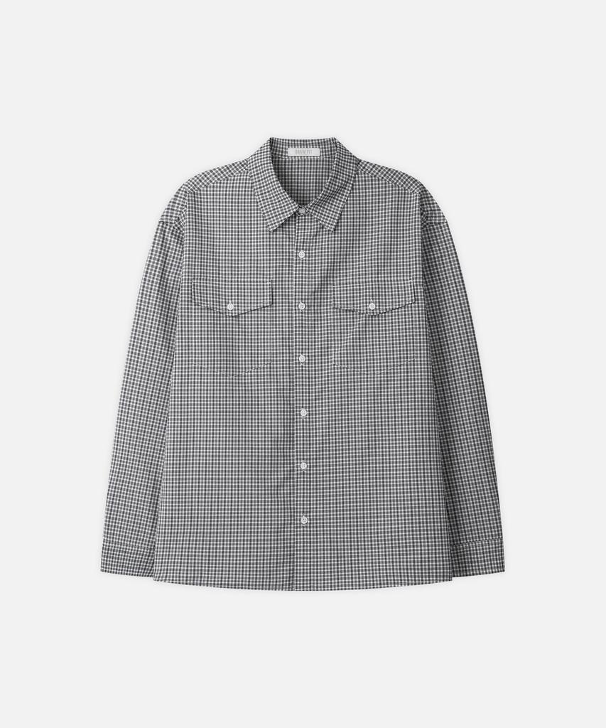 DRAW FIT Berlin Two-Pocket Check Shirt [Grey]