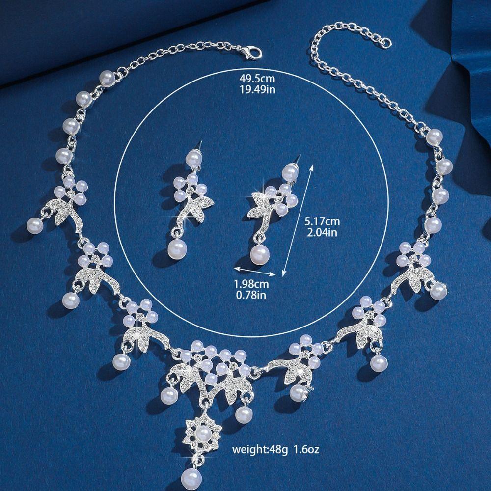 Shining Claw Chain Jewelry Set Exquisite Necklace Earrings Set Pearl Necklaces Earrings  Women