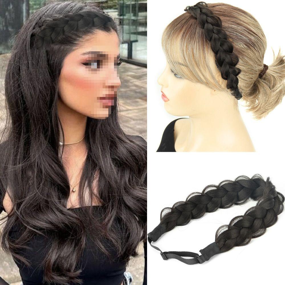 Stretchable Braided Hair Headband Adjustable Handmade Hair Band  Women