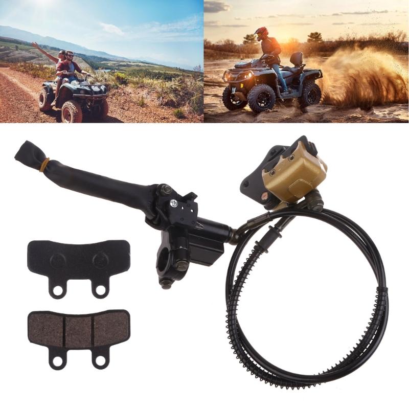 Upgraded Front Disc Brake Masters Cylinder Caliper with Brake Pad Assembly for 50cc 70cc 90cc SSR 110cc 125cc AtomikSSR