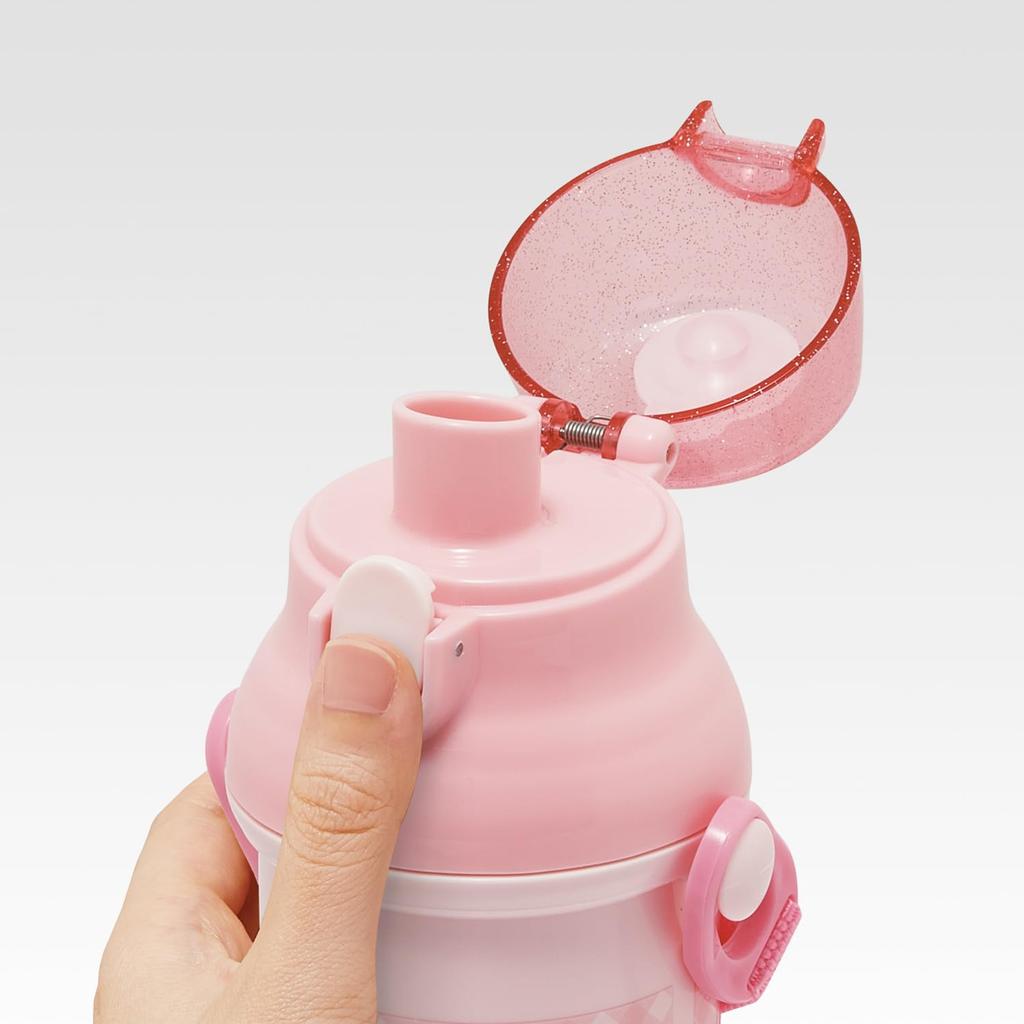 Skater Water Direct Dishwasher Made in Sanrio My Melody Big Children's Bottle, 480ml, Drinking, Plastic, One-Touch Operation, Safe, Japan, Ribbon,