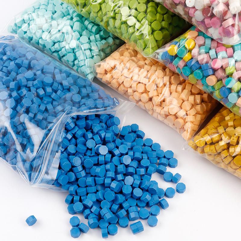 Pearlescent Iridescent Sealing Wax Stamp Set with Octagonal Wax Granules