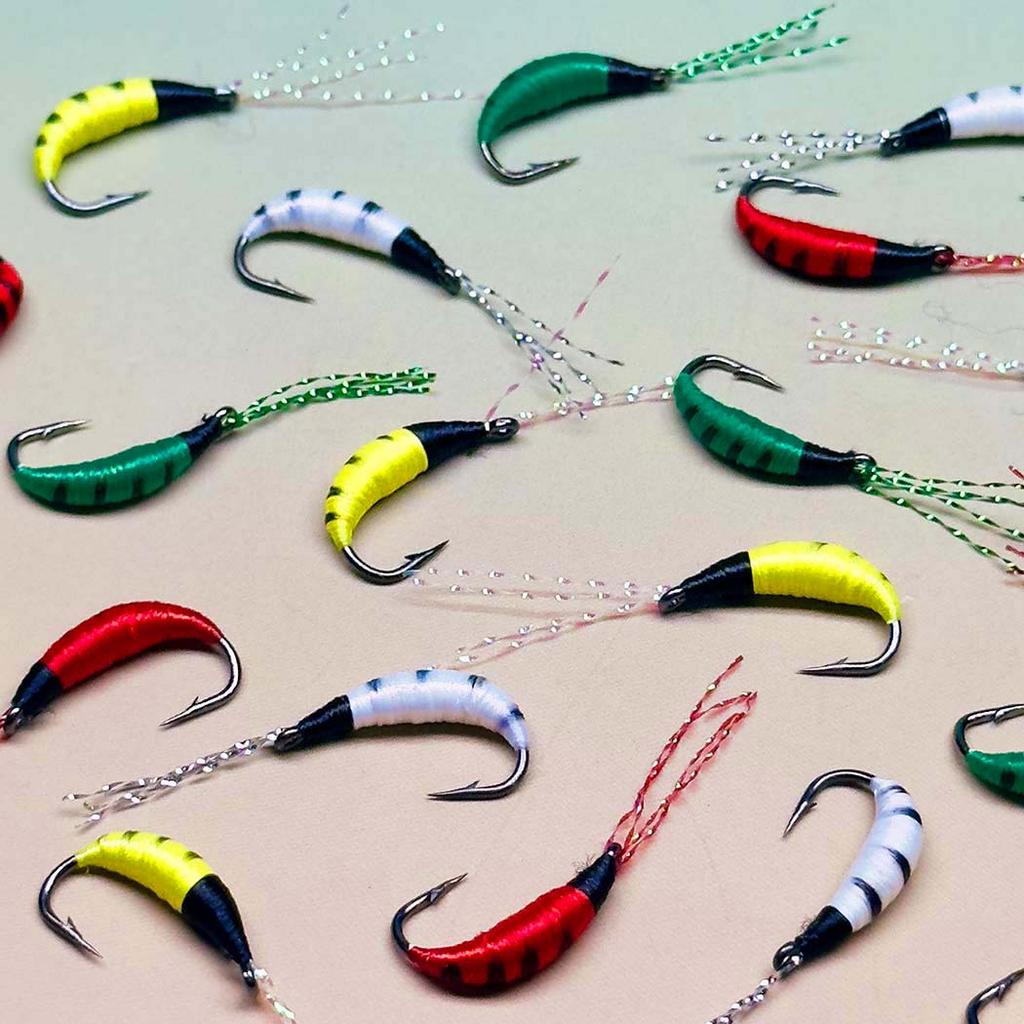 24Pcs-Set Fly Fishing Flies Nymph Lures Dry Flies Pupal Worms Multicolor Bait-Size #6 For Trout/Perch/Carp