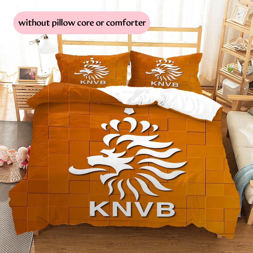 KNVB Pattern Bedding Quilt Set Home Decoration Gift (1 * duvet cover + 2 * pillowcase without core)