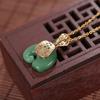 2021 Vintage White Hetian Jade Elephant Pendant Plated Chain Necklace Choker