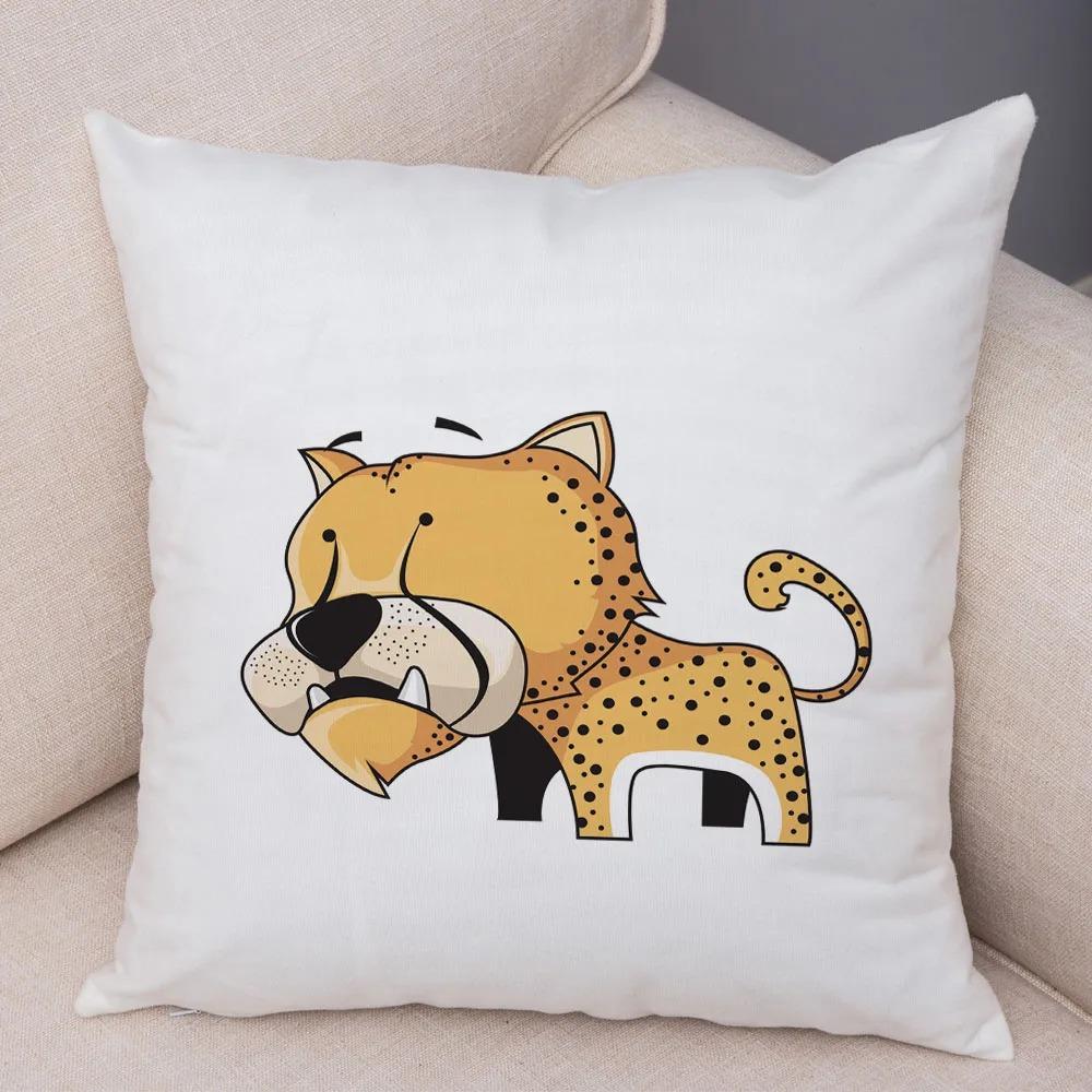 Забавные наволочки с изображением животных из мультфильмов для офиса, гостиной, дома, наволочки для автомобиля, украшения