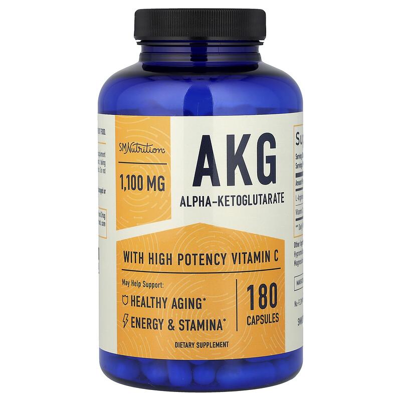 AKG With Vitamin C, 180 Capsules