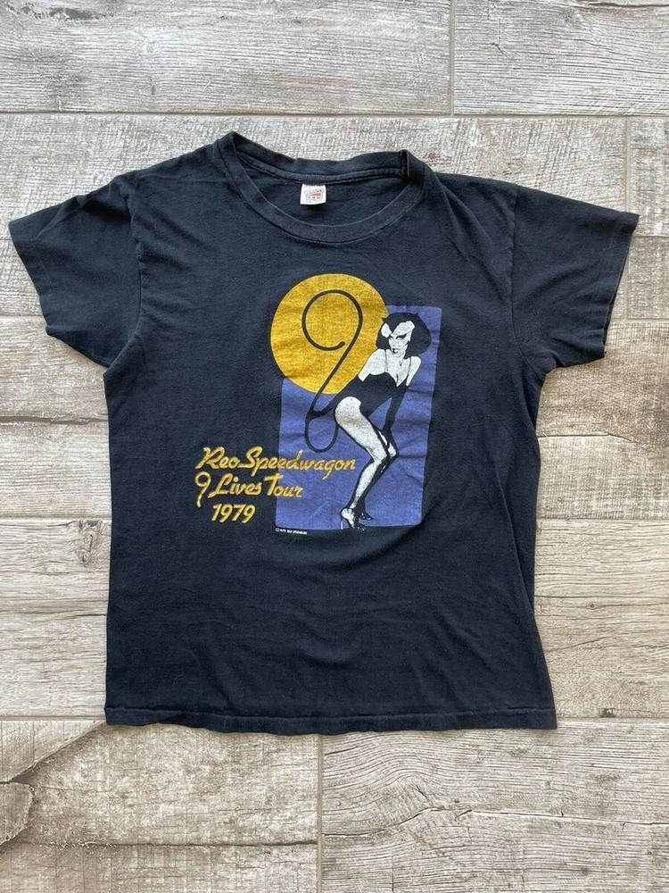 Vintage REO Speedwagon 1979 Nine Lives Tour T Shirt 100% cotton PT403 Unisex T-Shirt