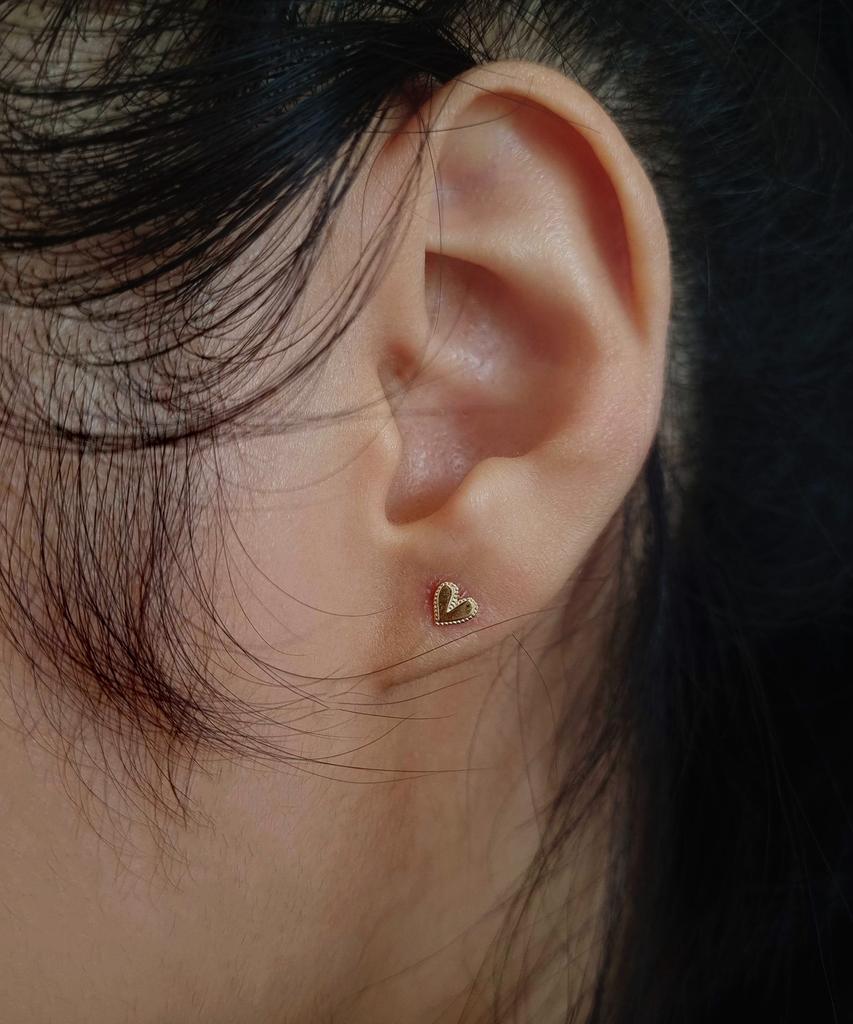 Серьги Helene Jewelry 14K Сердце-луч