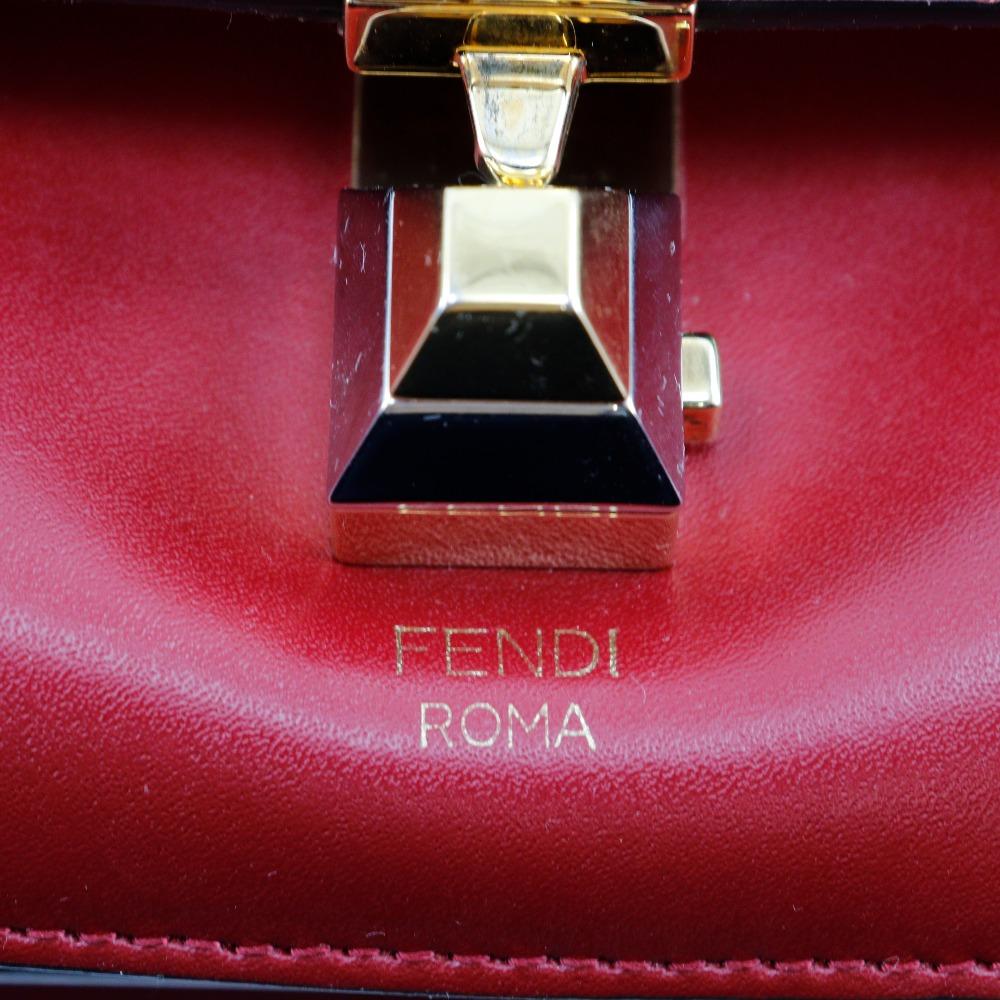 Fendi Мини сумка через плечо Mini canai 8M0381 A417 Красная телячья кожа Женская Б/У