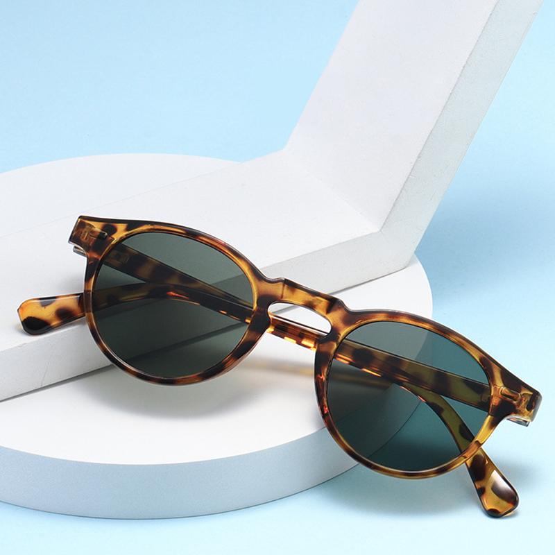 Men Round Sunglasses Men Women Sun Glasses Leopard Frame Women Anti Glare Summer Eyeglasses