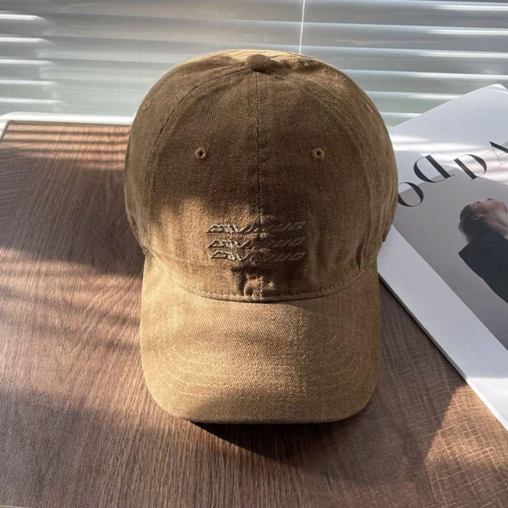 Washable Vintage Duck Tongue Cap Cotton Embroidery Baseball Cap Riding Running