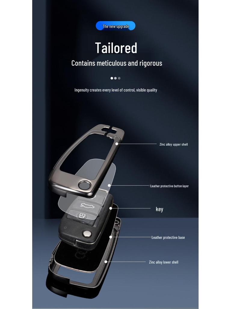 FAW Besturn Key Cover: Fits 12-18 B70, B90, 16-19 B50 Metal Shell