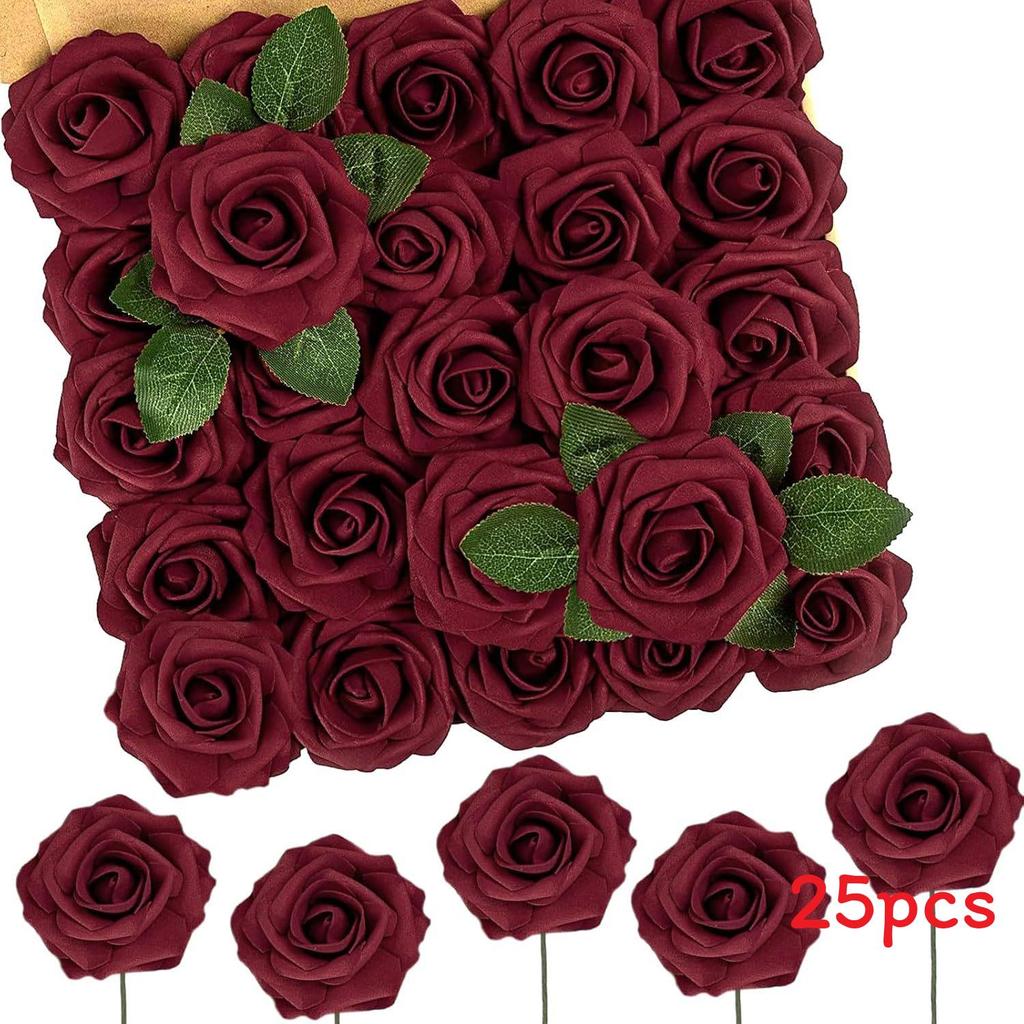 Foam Rose Flower Wedding Centerpiece Accessories With Stem For Home And Outdoor Decor
