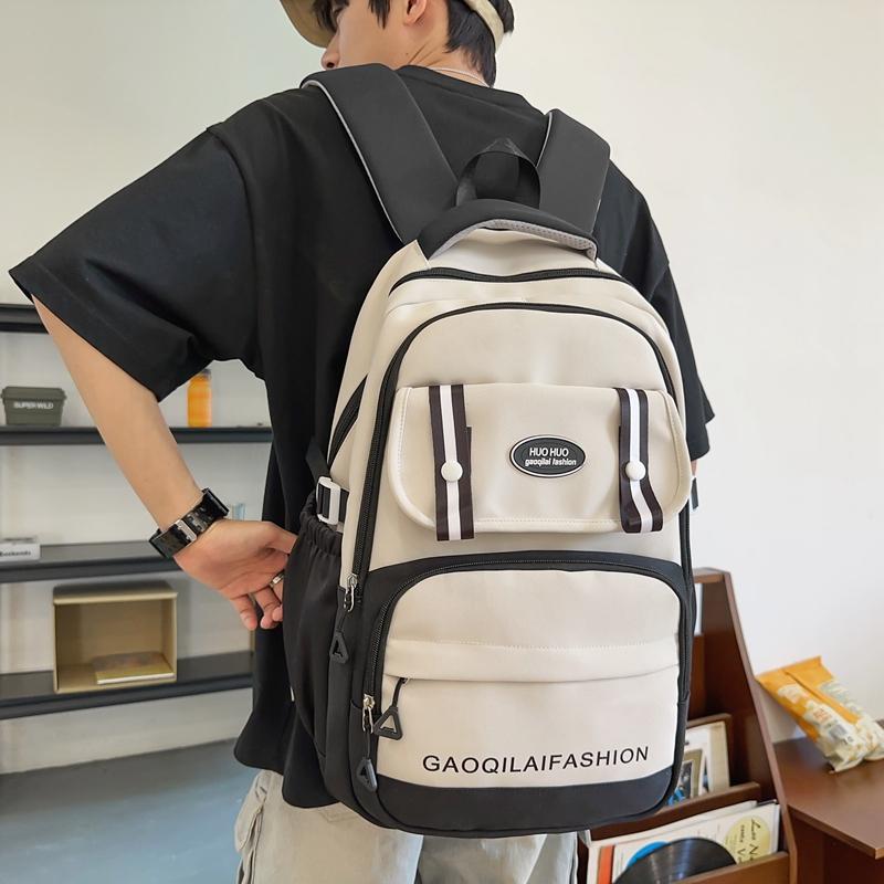 Контрастный цвет Студенческий школьный рюкзак Женский рюкзак большой вместимости Мужской рюкзак для компьютера