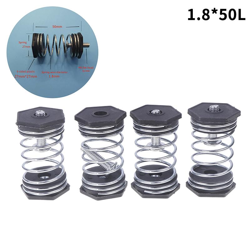 4 PCS 40/50mm Air Pump Shockproof Compression Springs - Damping Spring Seat and M6 Spring Pads for Oxygen Concentrator