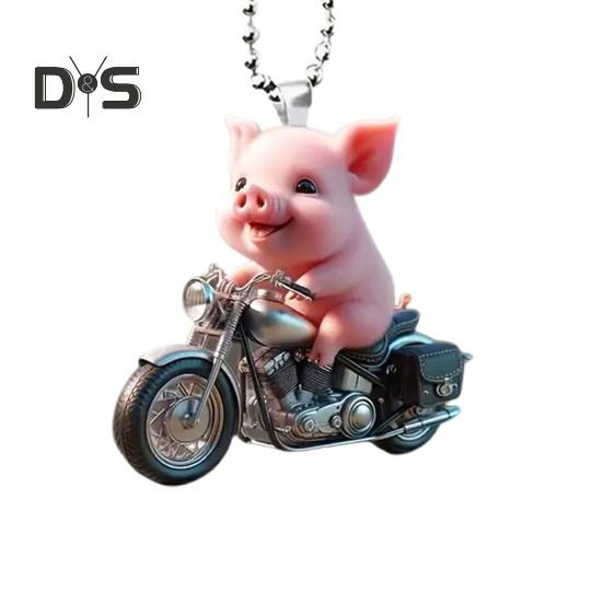 Акриловое мультяшное свинье, подвесное украшение с цепочкой из бисера, зеркало заднего вида, украшение в виде свиньи, брелок, рюкзак, подвеска в виде животного, подарок на день рождения