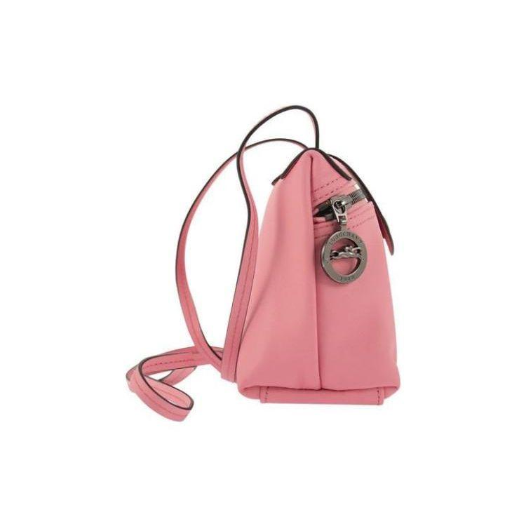 Longchamp Le Pliage Snap Button Zipper Closure Leather Shoulder Crossbody Bag Women bags Pink 10188987018