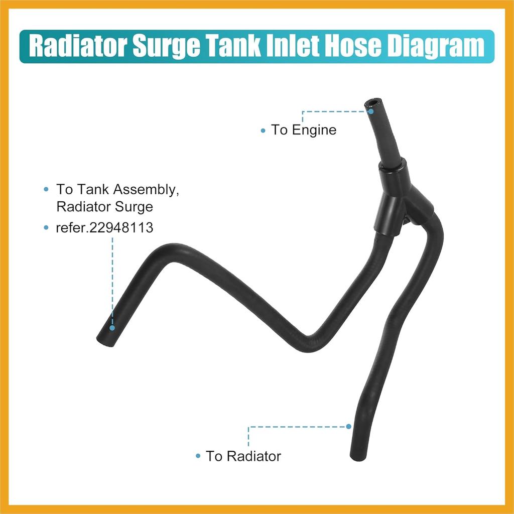 Upper Radiator Surge Tank Inlet Hose Reservoir Hose 22908202 for Cadillac ATS CTS for Chevrolet Camaro 4 Cyl 2013-2018 Engine Coolant Overflow Hose