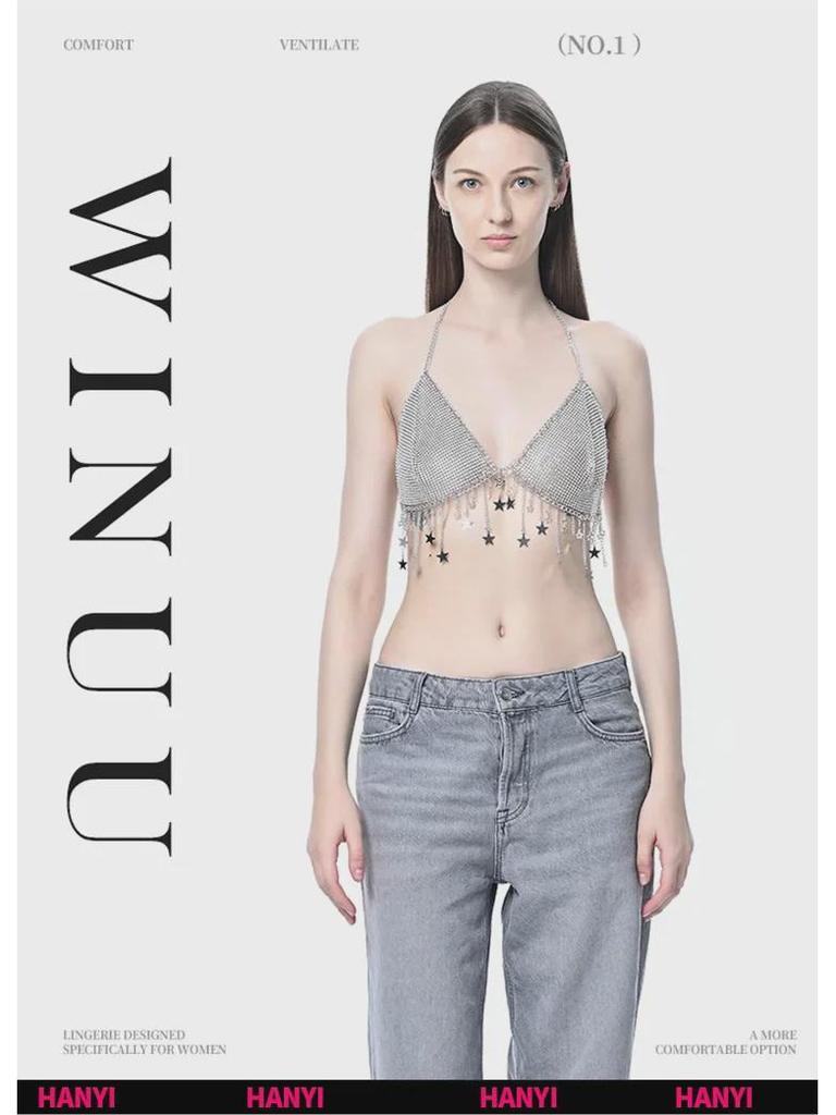 Европейская и американская цепочка с кисточками из бриллиантов на шею